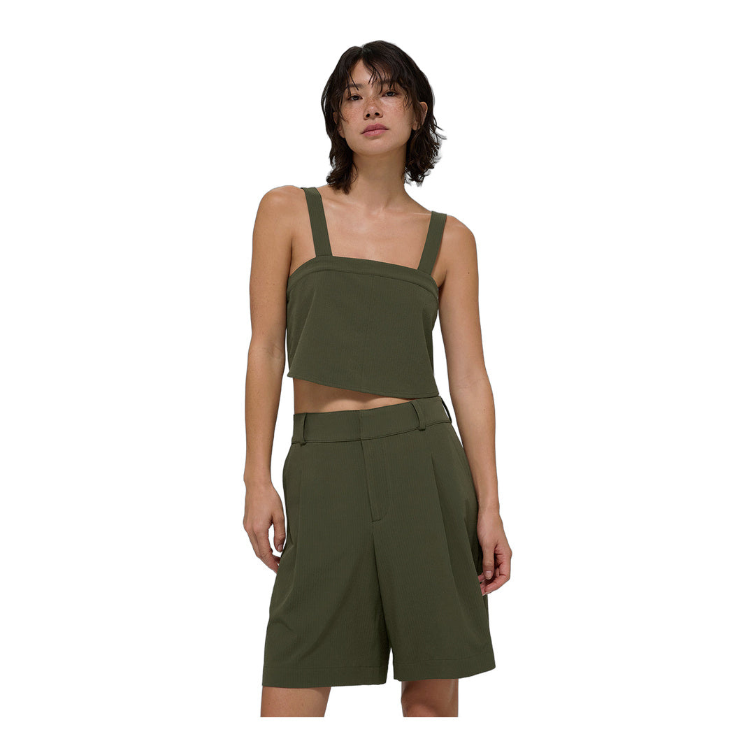 alo Cropped Dreamscape Tank - Green Olive