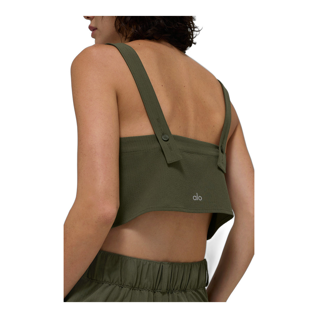 alo Cropped Dreamscape Tank - Green Olive