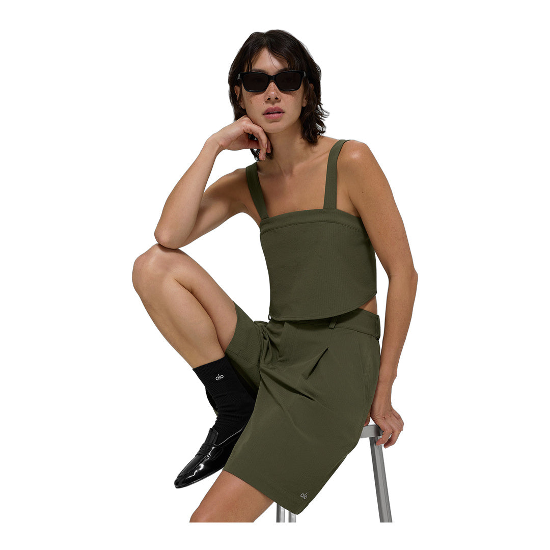 alo Cropped Dreamscape Tank - Green Olive
