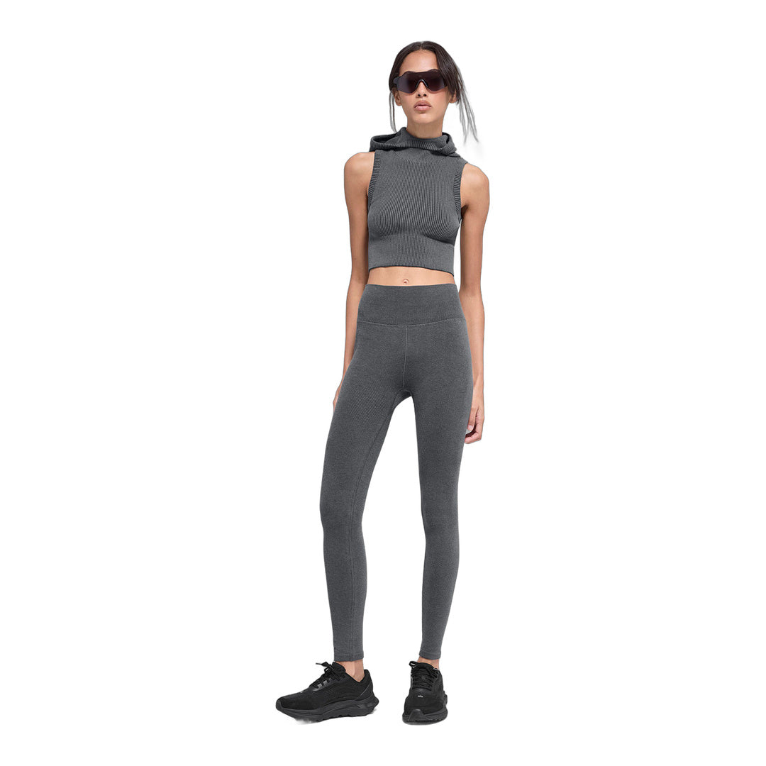 alo Seamless Two Tone Rib Hooded Vest - Dark Misty Grey Heather