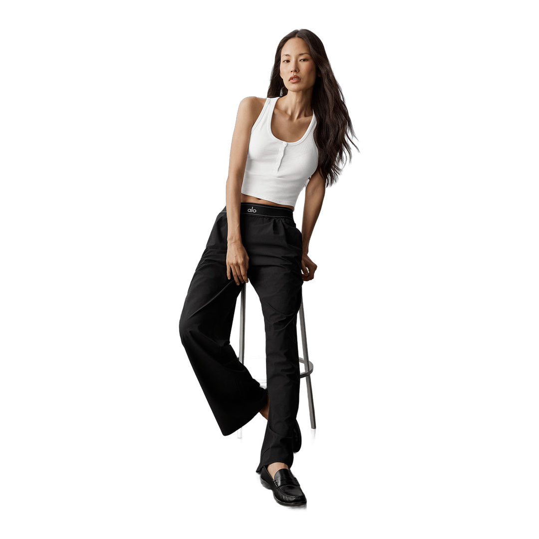 alo Ribbed Modal Henley Tank - White
