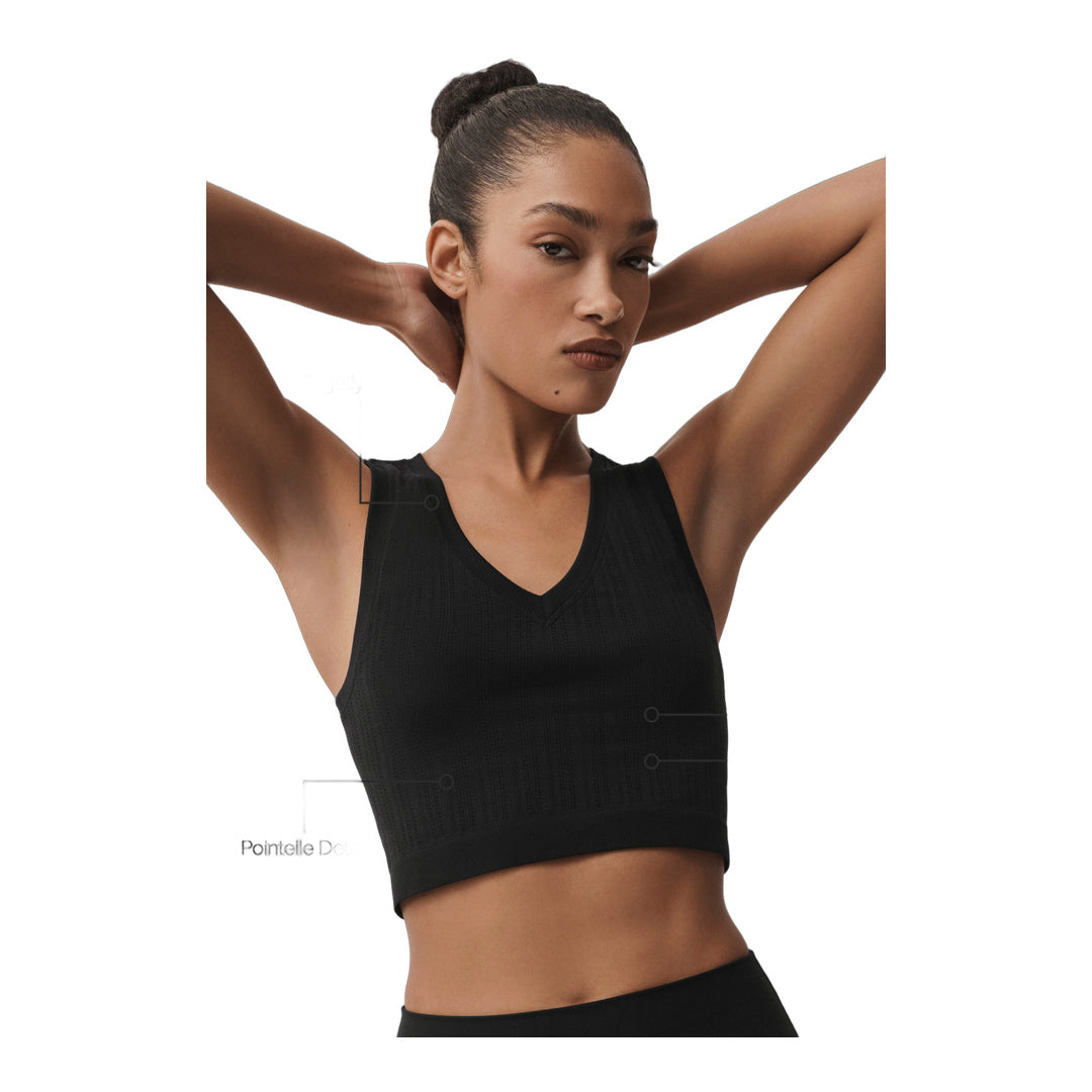 alo Seamless Pointelle Tank - Black