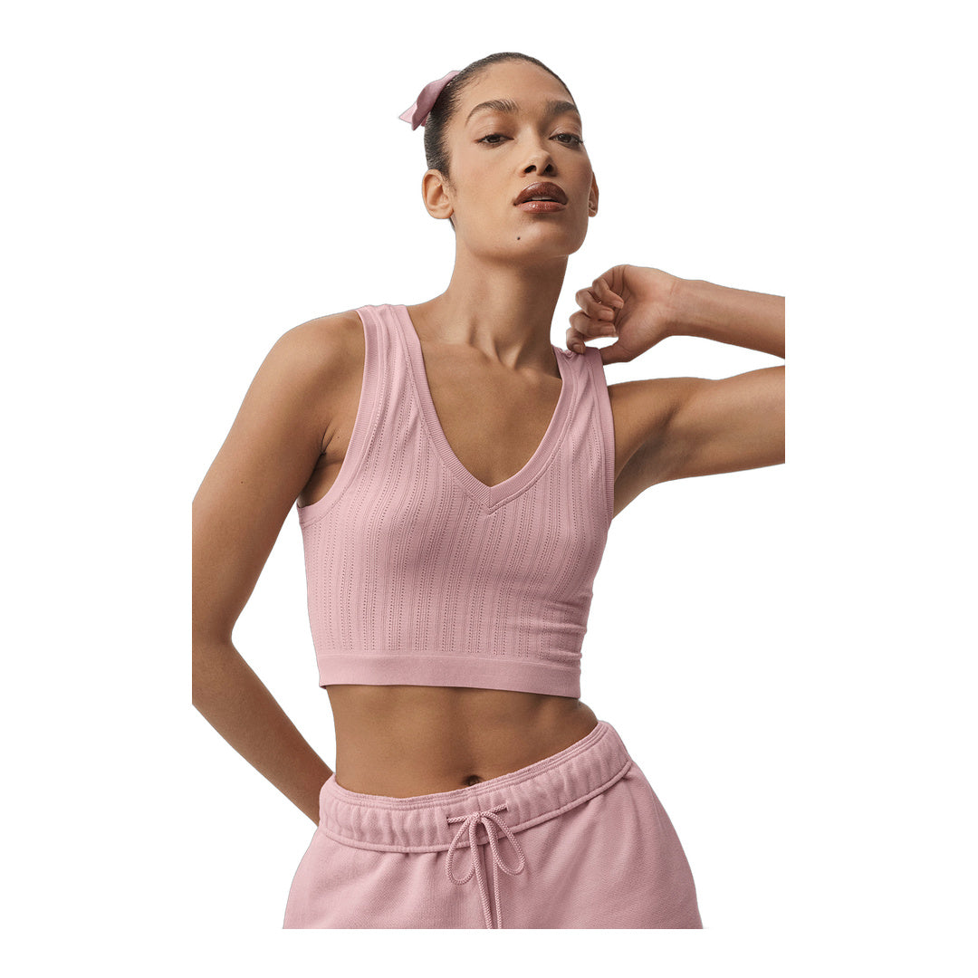 alo Seamless Pointelle Tank - Vintage Pink