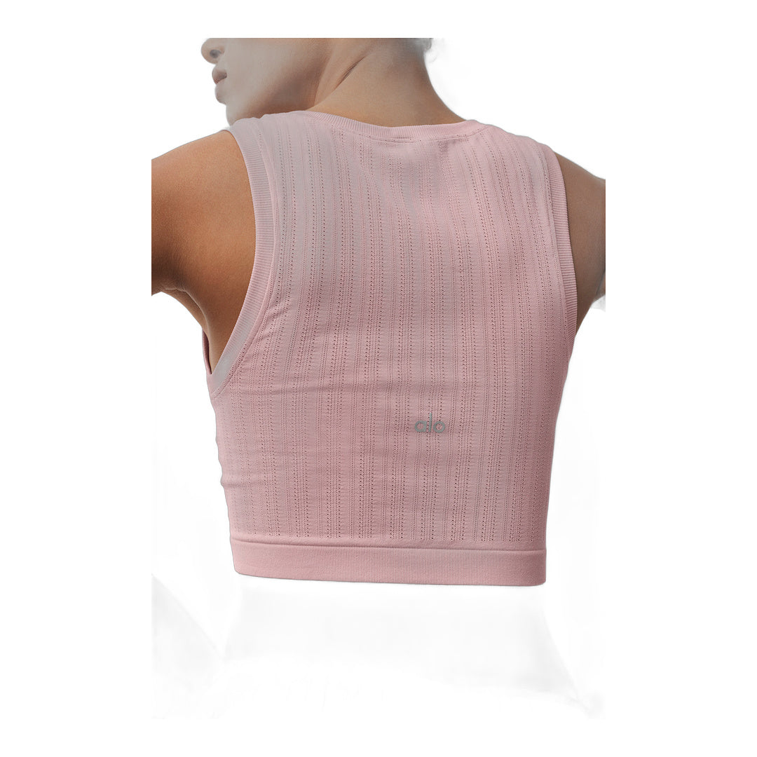 alo Seamless Pointelle Tank - Vintage Pink