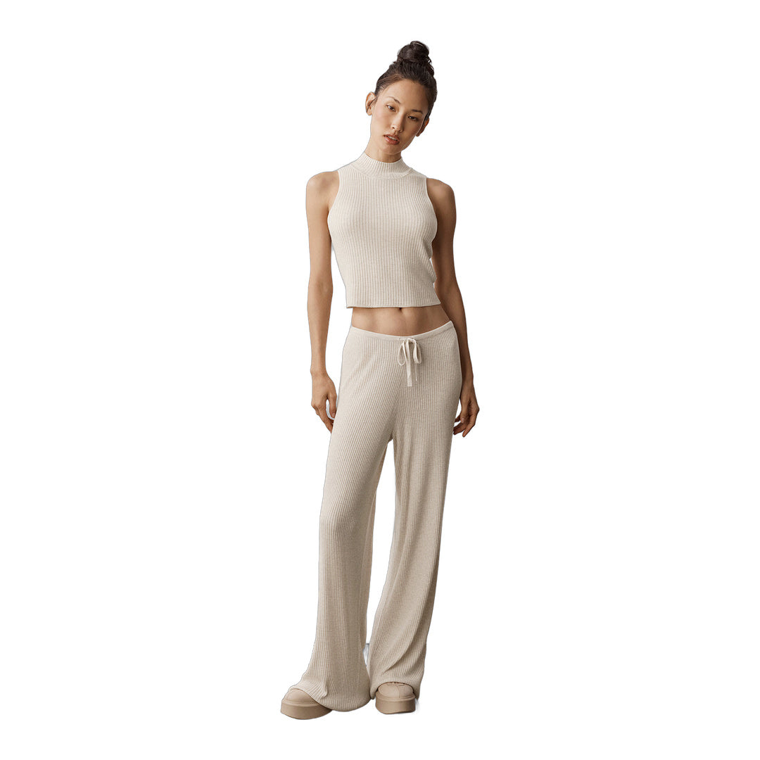 alo Sweater Knit Unwind Sleeveless Top - Oatmeal Heather