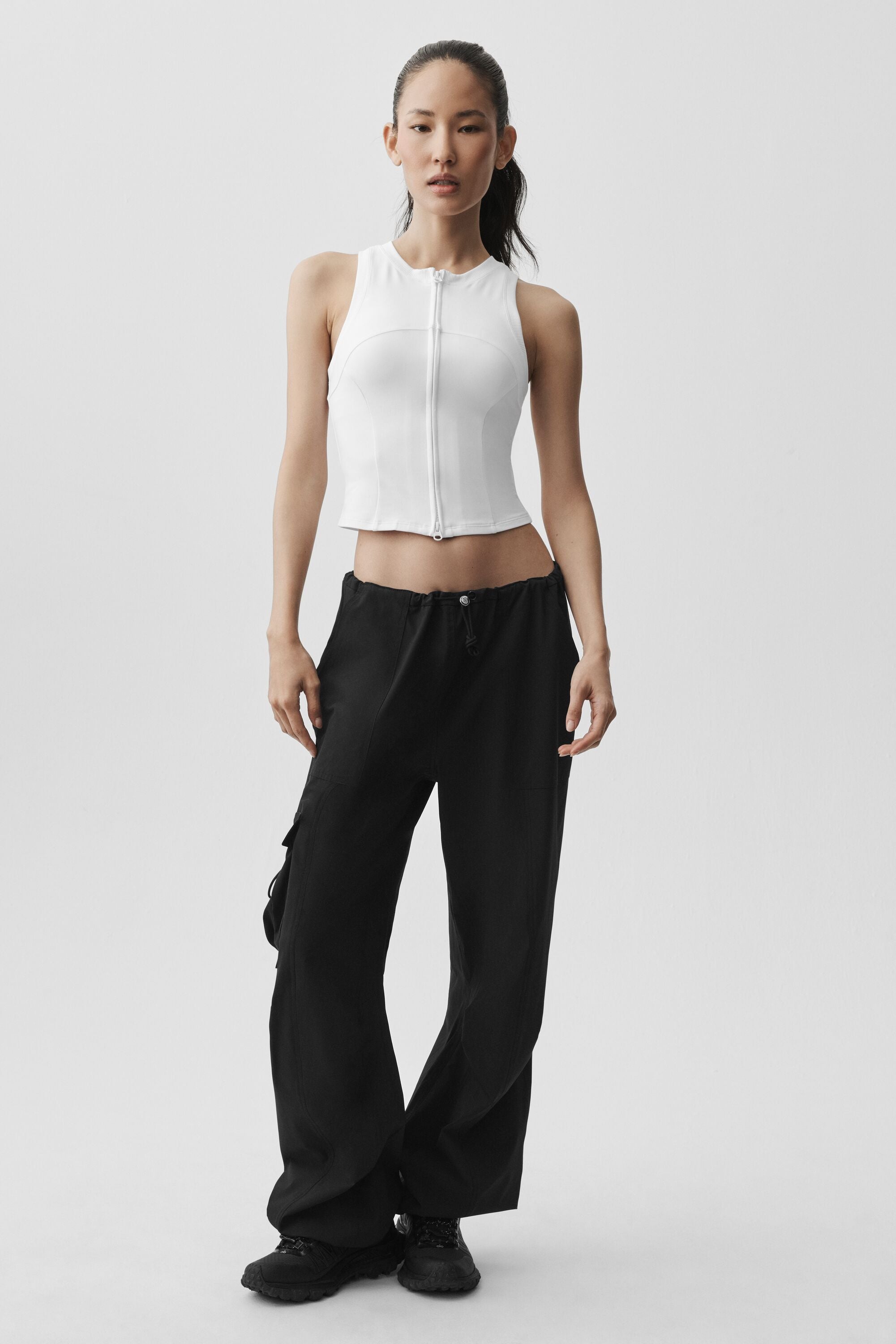 alo Alosoft Level Up Full Zip Tank - White