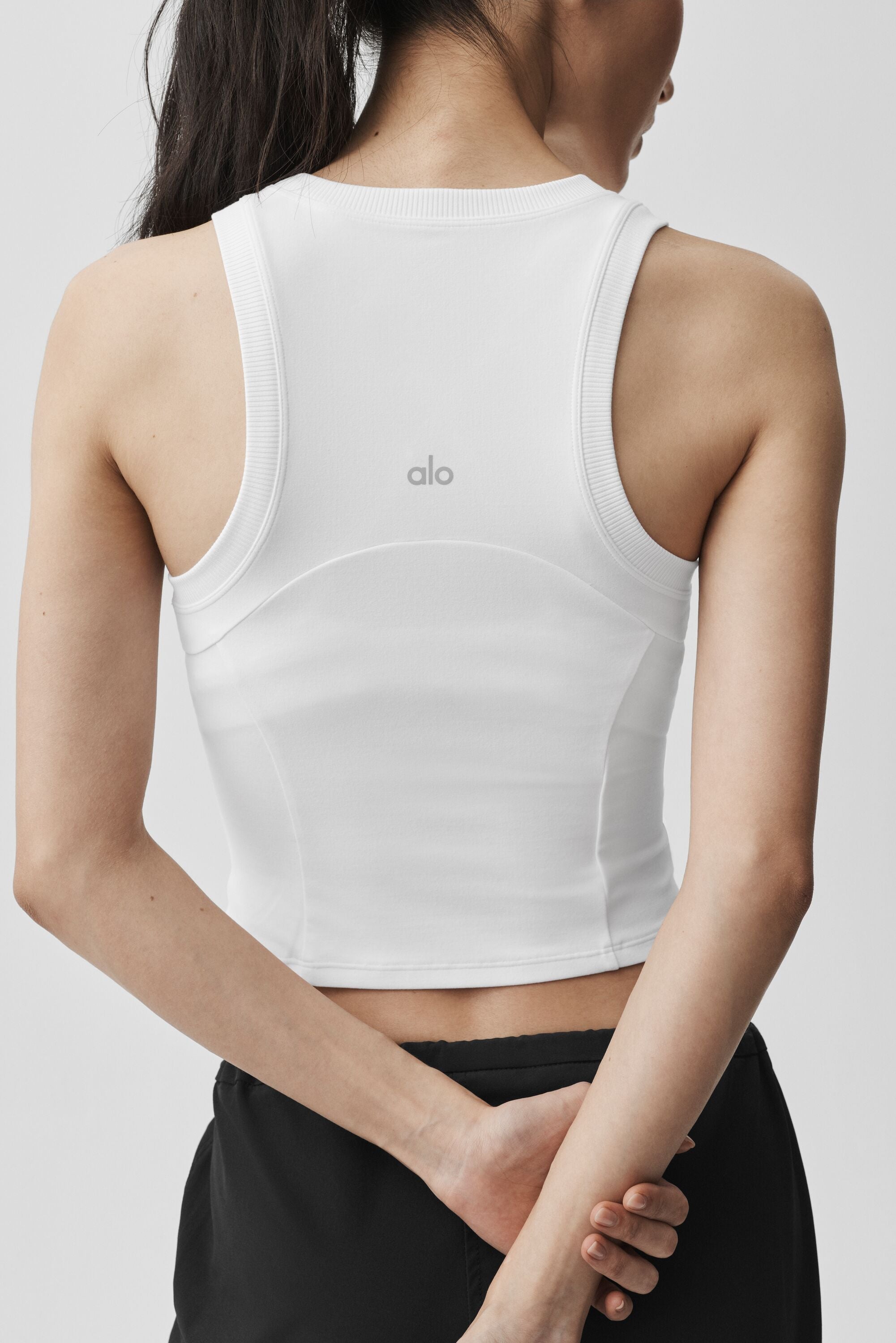alo Alosoft Level Up Full Zip Tank - White