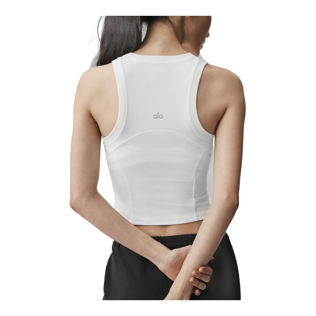 alo Alosoft Level Up Full Zip Tank - White