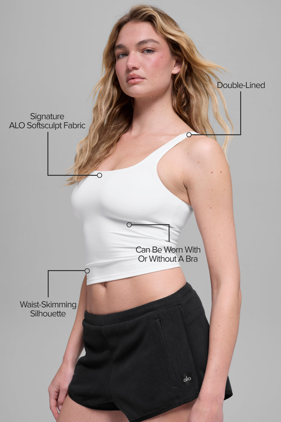 alo ALO Softsculpt Precision Tank - White
