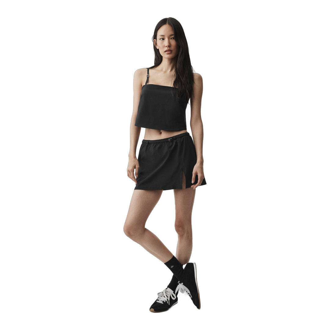 alo Cropped Connection Tank - Black
