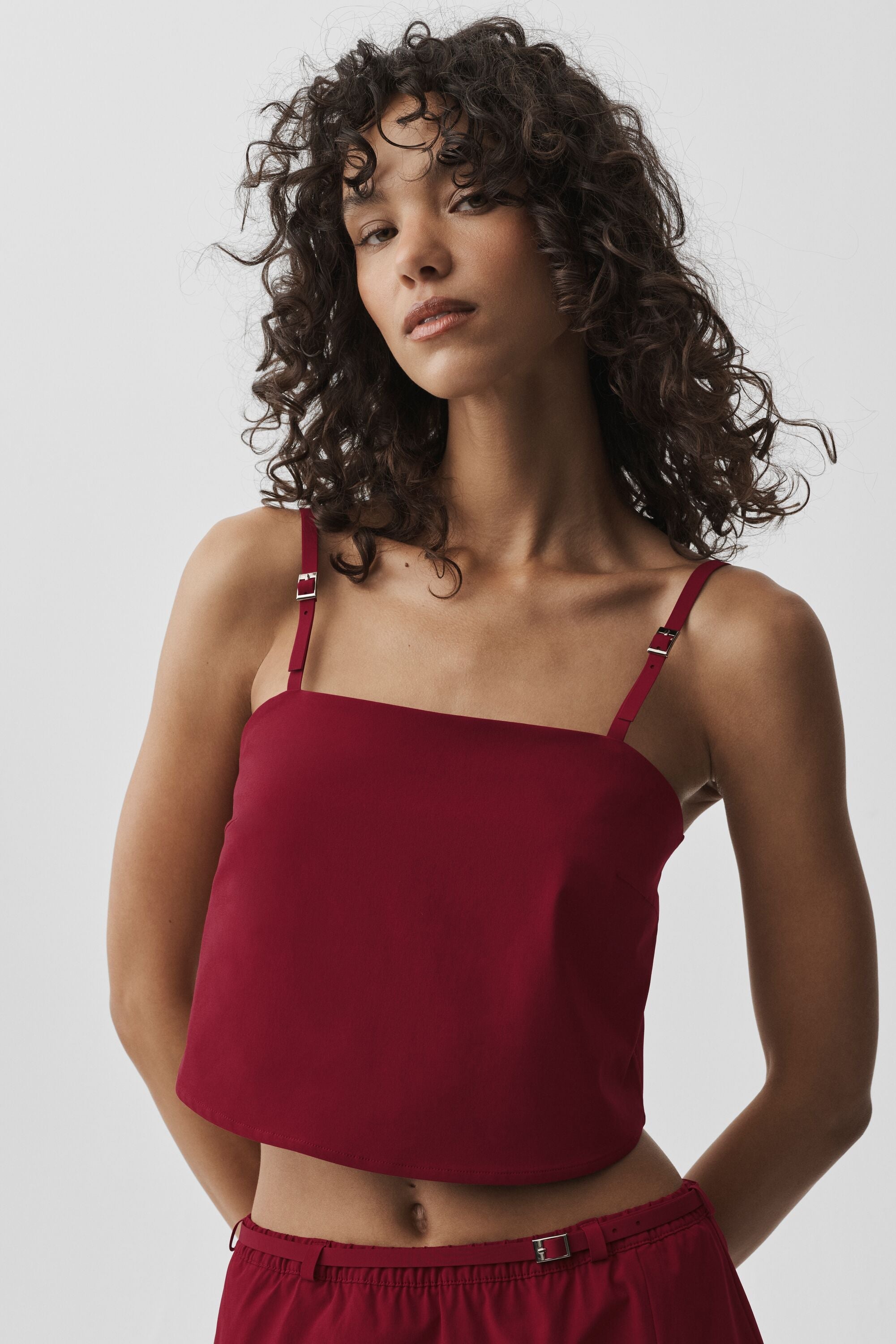alo Cropped Connection Tank - Summer Romance Red
