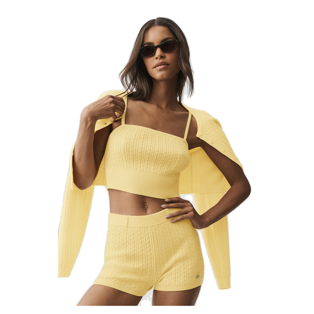 ALO Mini Cable Sweater Tank - Warm Butter