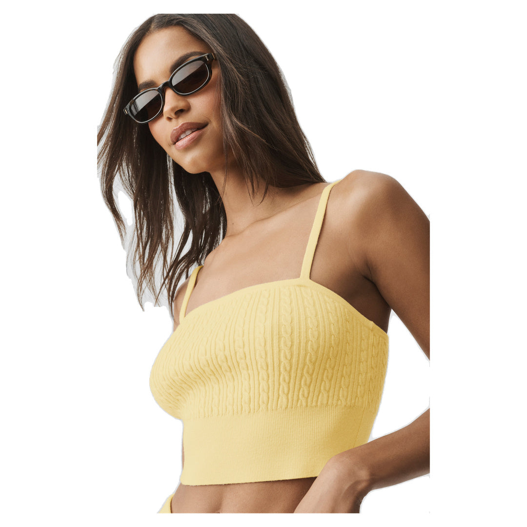 ALO Mini Cable Sweater Tank - Warm Butter