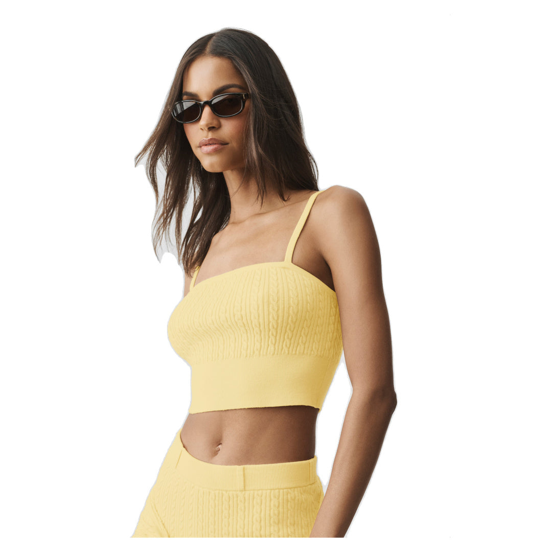 ALO Mini Cable Sweater Tank - Warm Butter