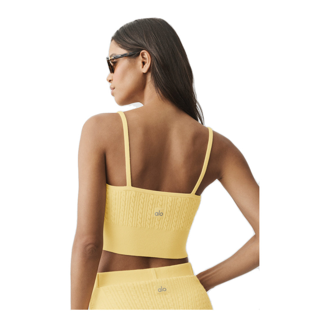 ALO Mini Cable Sweater Tank - Warm Butter