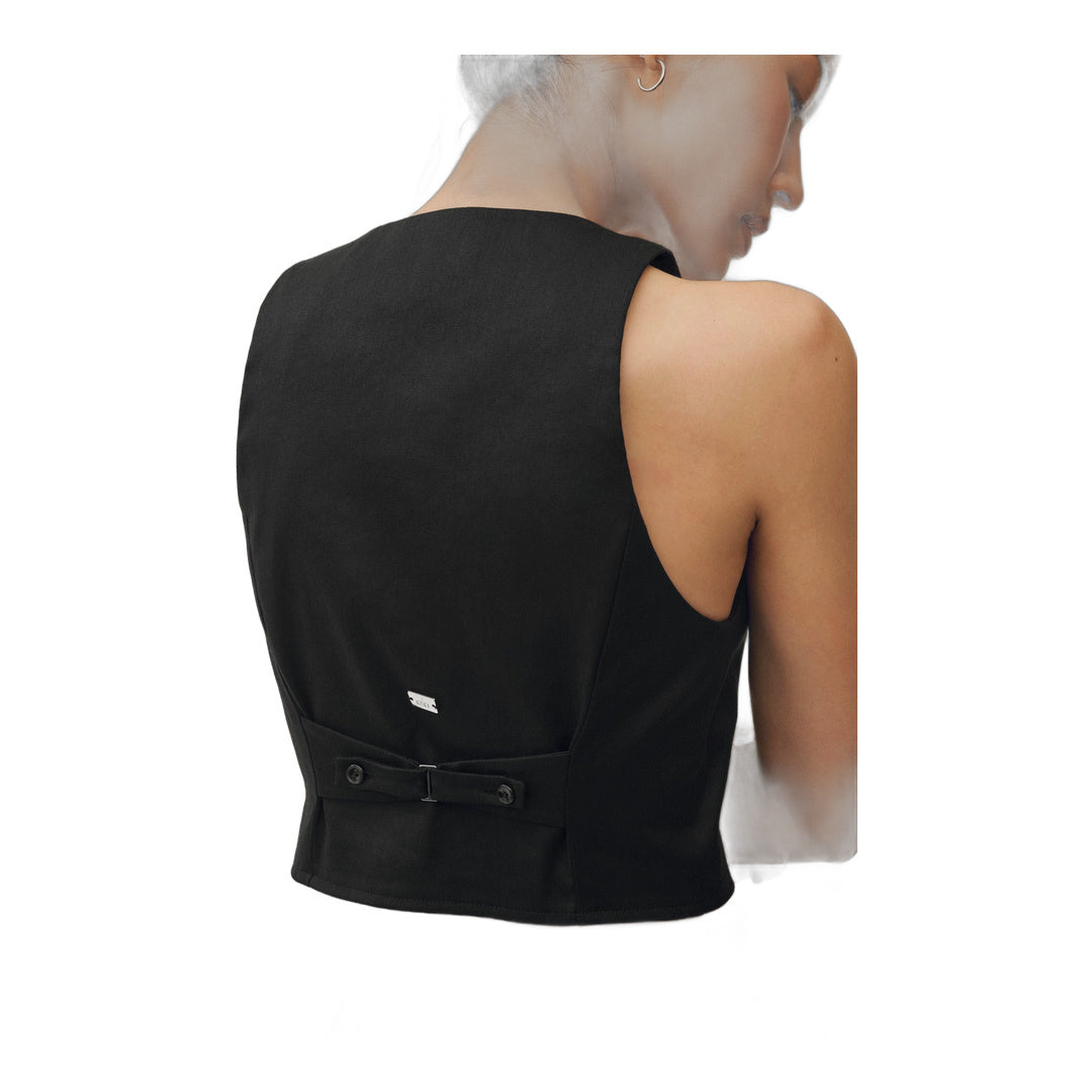 alo Linen Blend Riviera Vest - Black