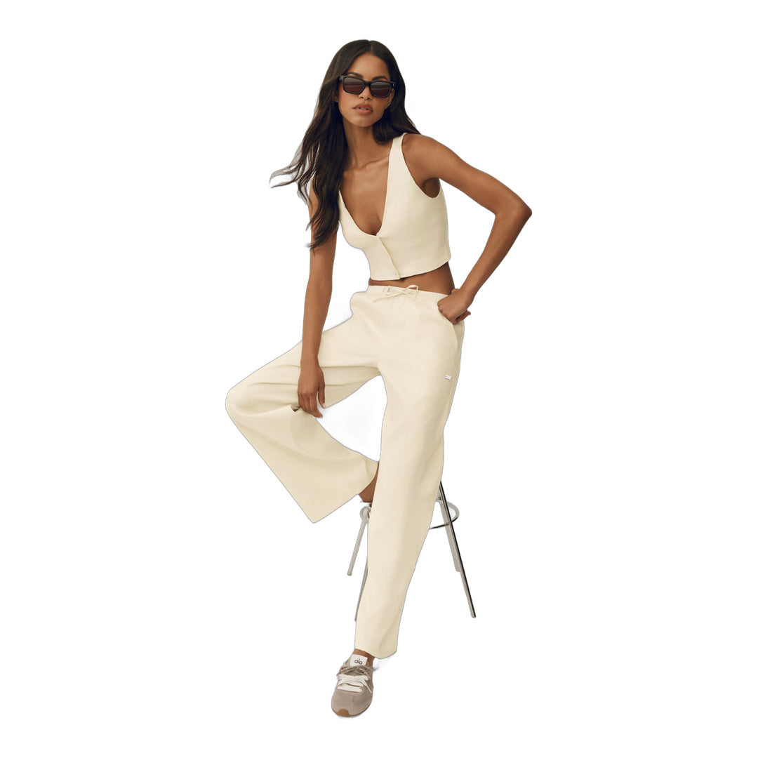 alo Linen Blend Riviera Vest - Sandy Beige
