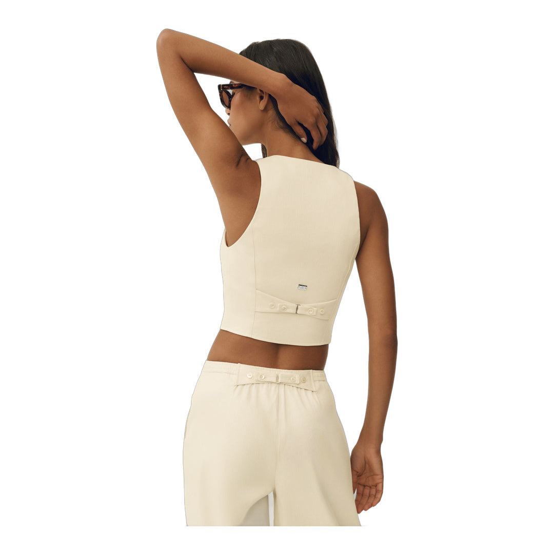 alo Linen Blend Riviera Vest - Sandy Beige