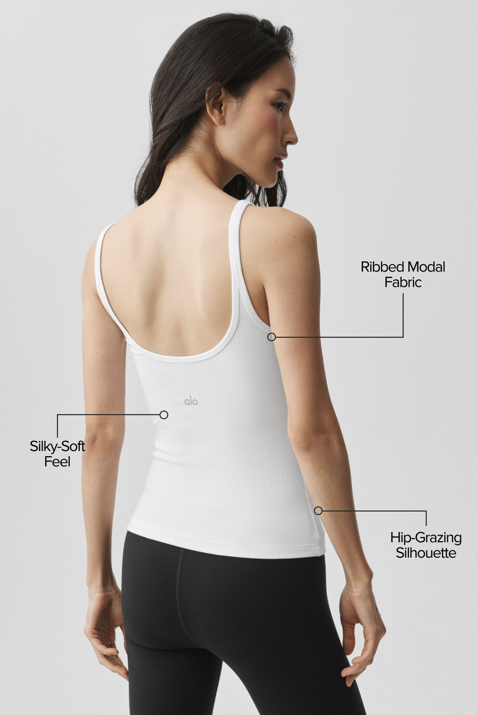 alo Ribbed Adore Tank - White