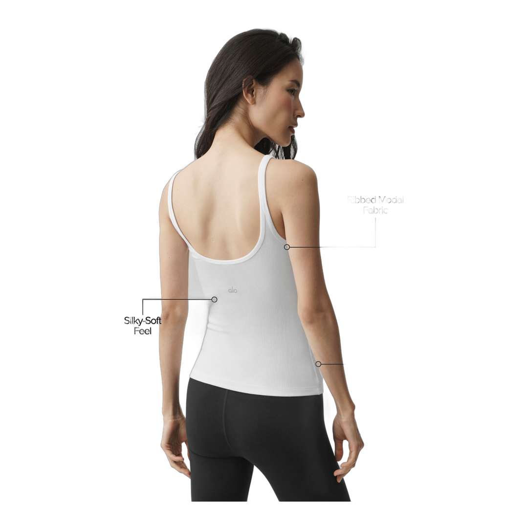 alo Ribbed Adore Tank - White