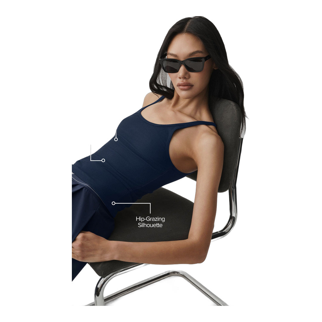 alo Ribbed Adore Tank - Navy