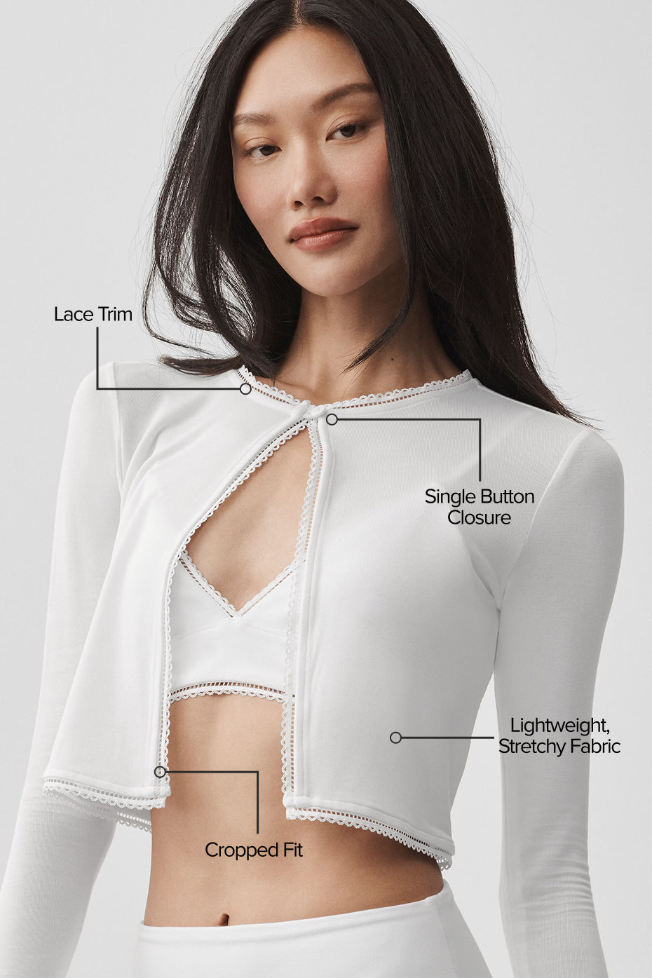alo Affection Cardigan - White