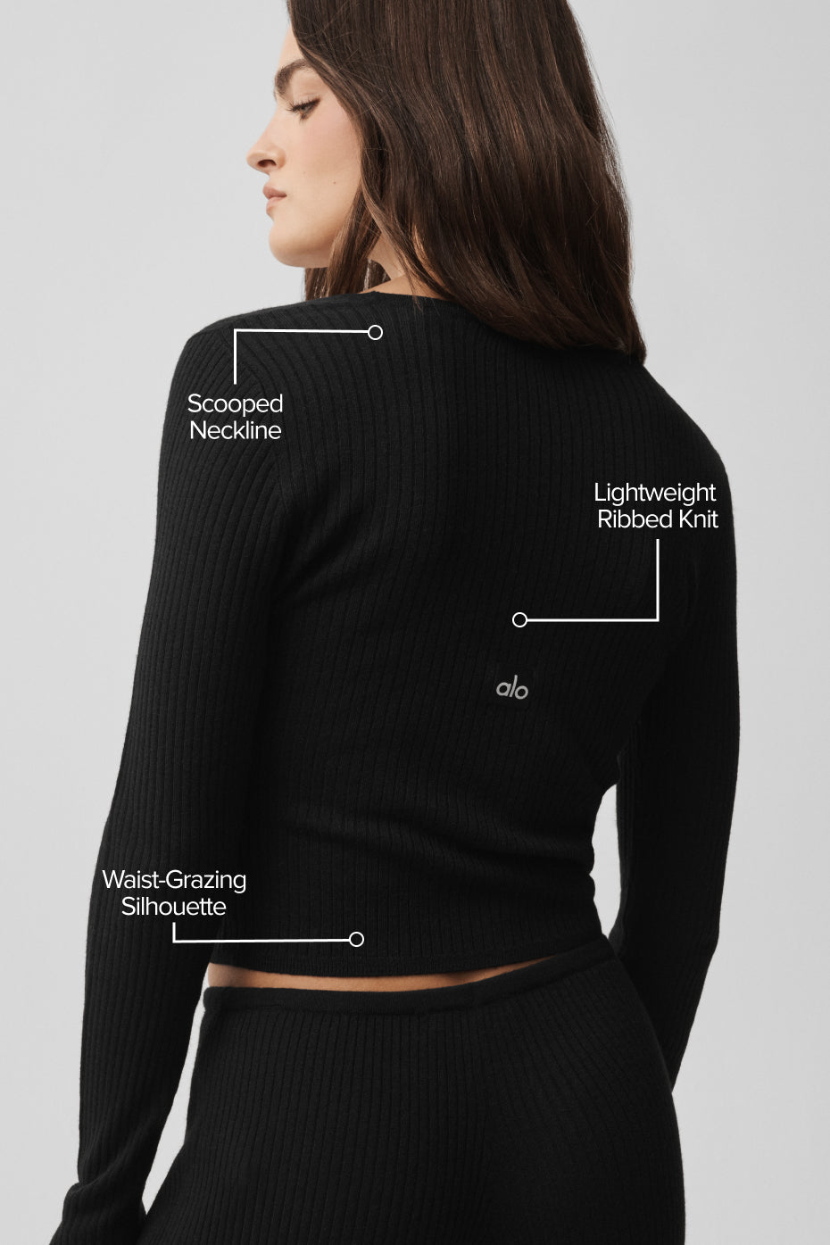 alo Sweater Knit Unwind Long Sleeve - Black