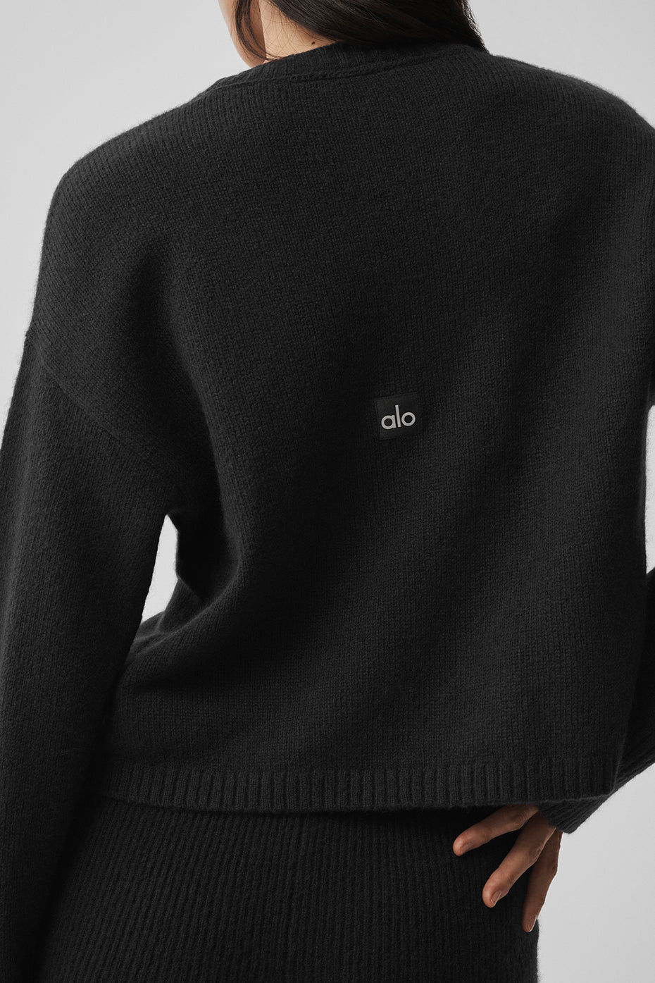 alo Wool Cashmere New Class Tie Cardigan - Black