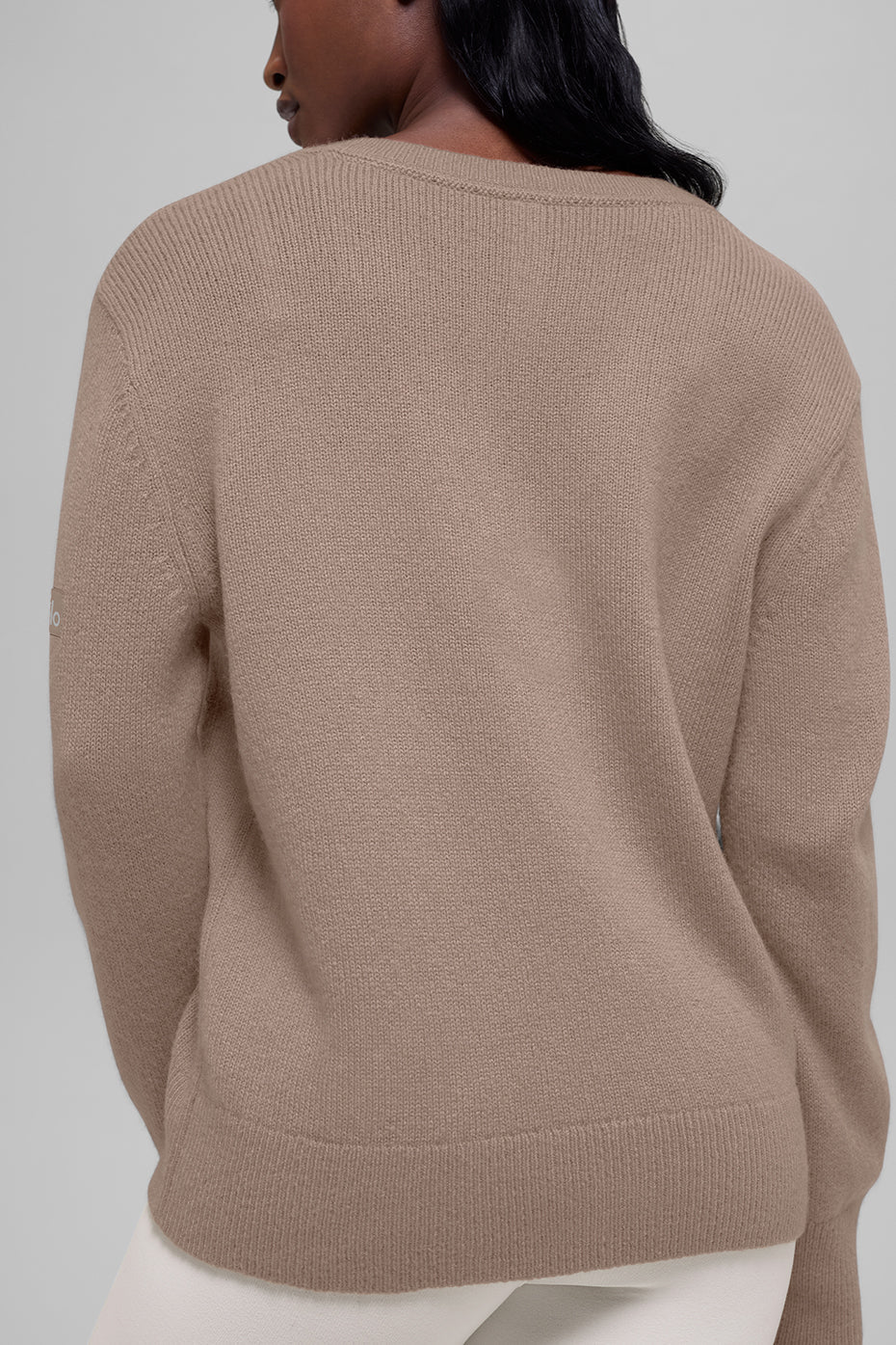 alo Wool Cashmere New Class Oversized V-Neck Sweater - Chai Latte