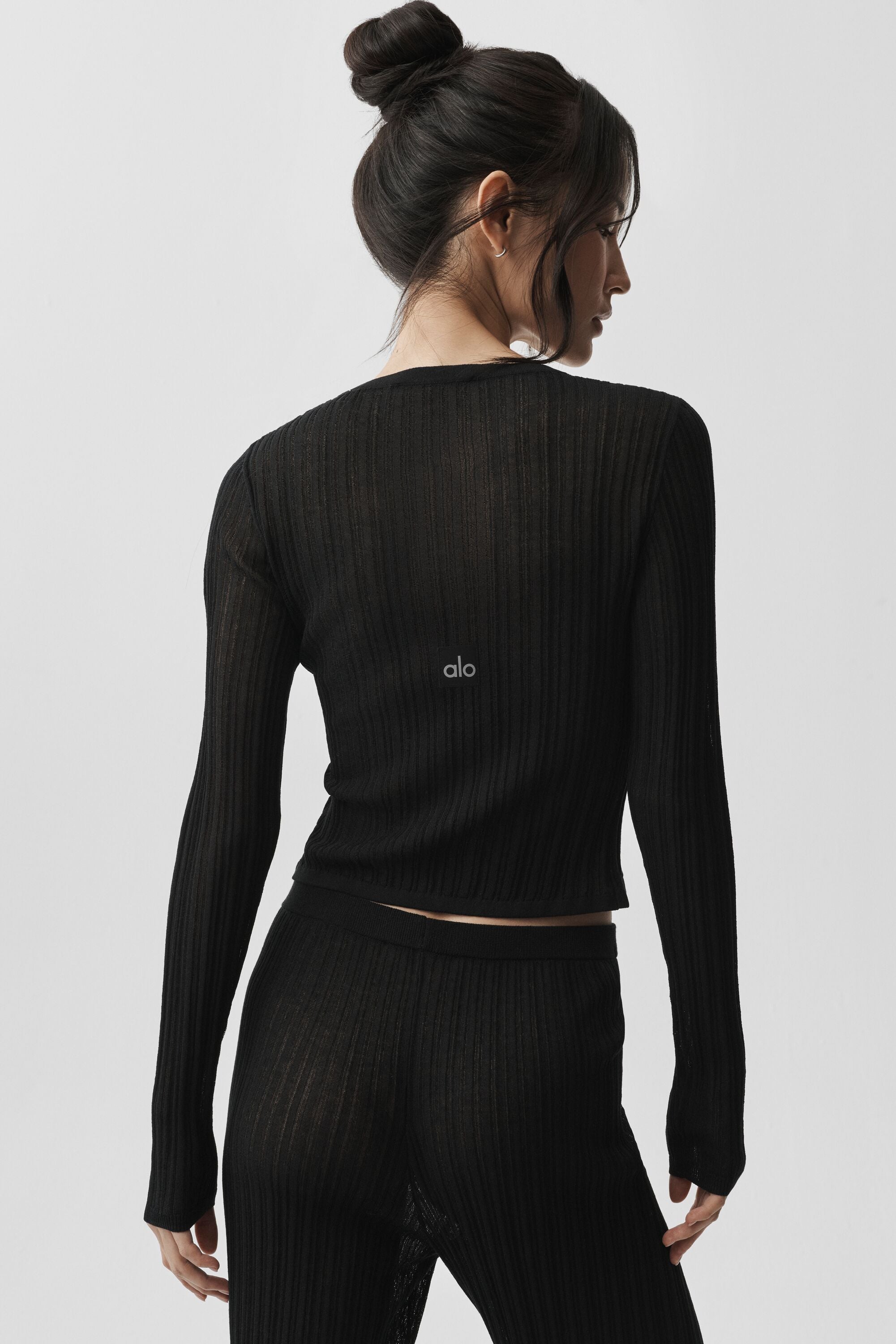 alo Sweater Sunlit Cardigan - Black