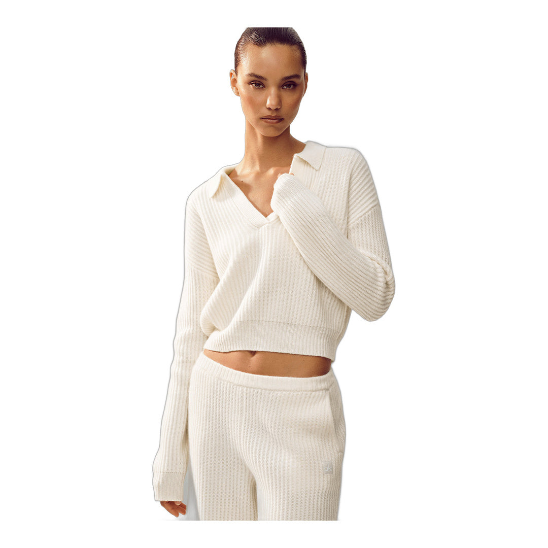 alo Cashmere Northstar Polo - Ivory
