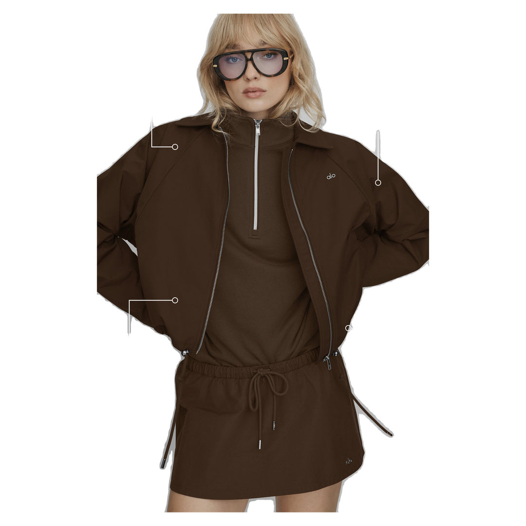 ALO Best Bet Full Zip Jacket - Espresso