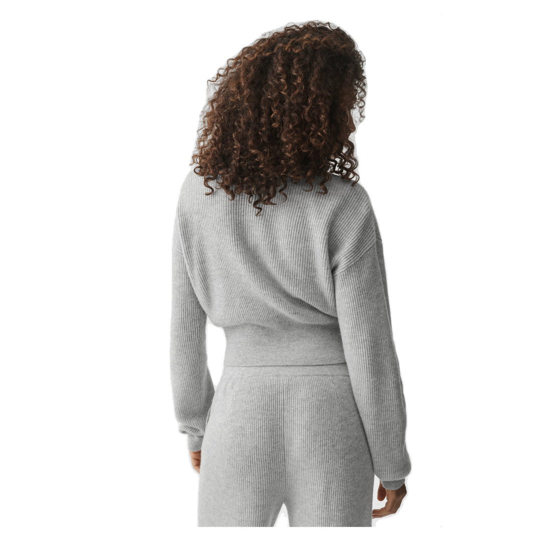 ALO Cashmere Wool Harmony Full Zip Jacket - Athletic Heather Grey