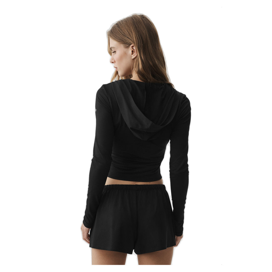 ALO Alosoft Finesse Full Zip Fitted Hoodie - Black