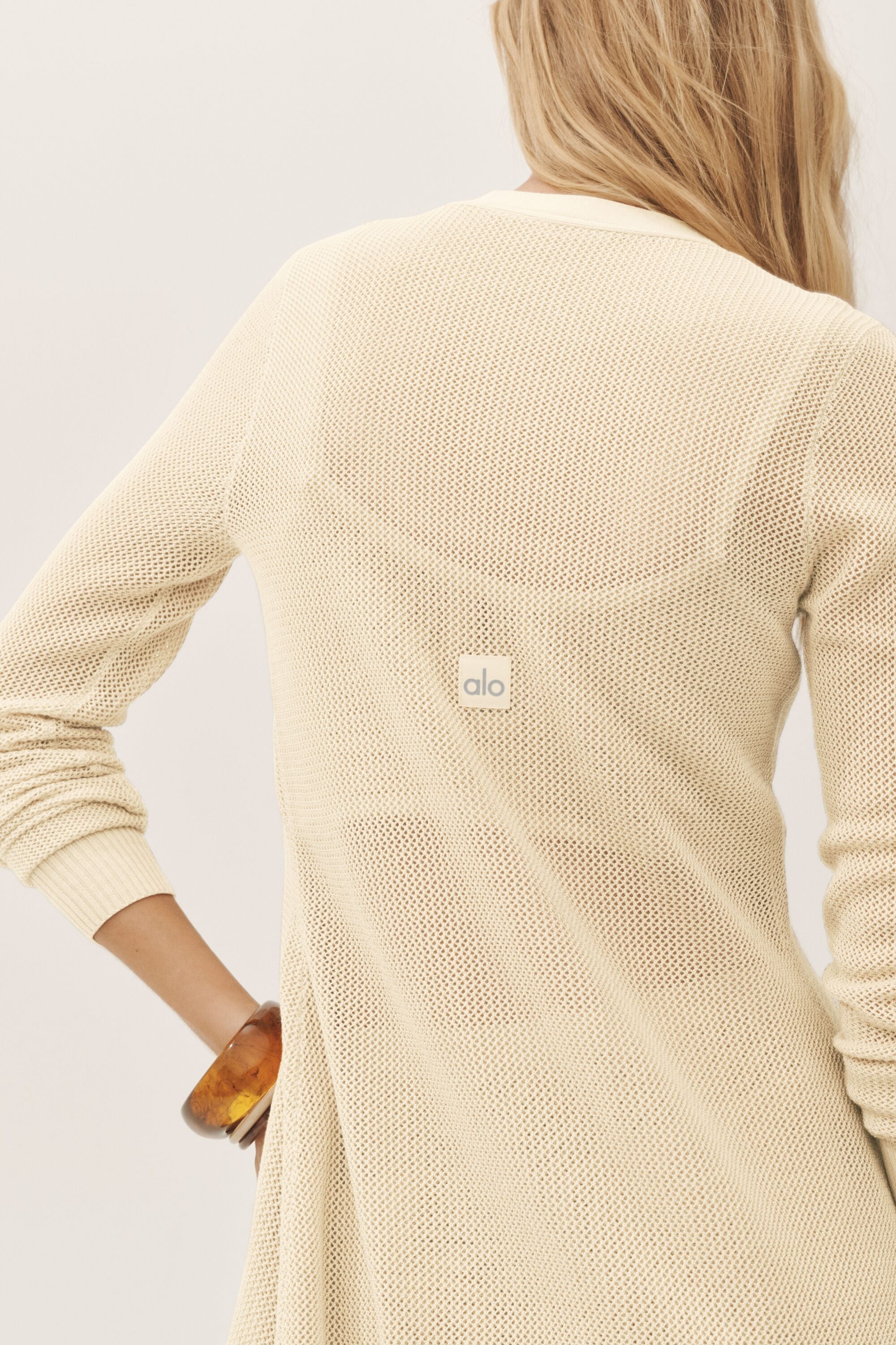 alo Silk Cashmere Heatwave Long Cardigan - Sandy Beige