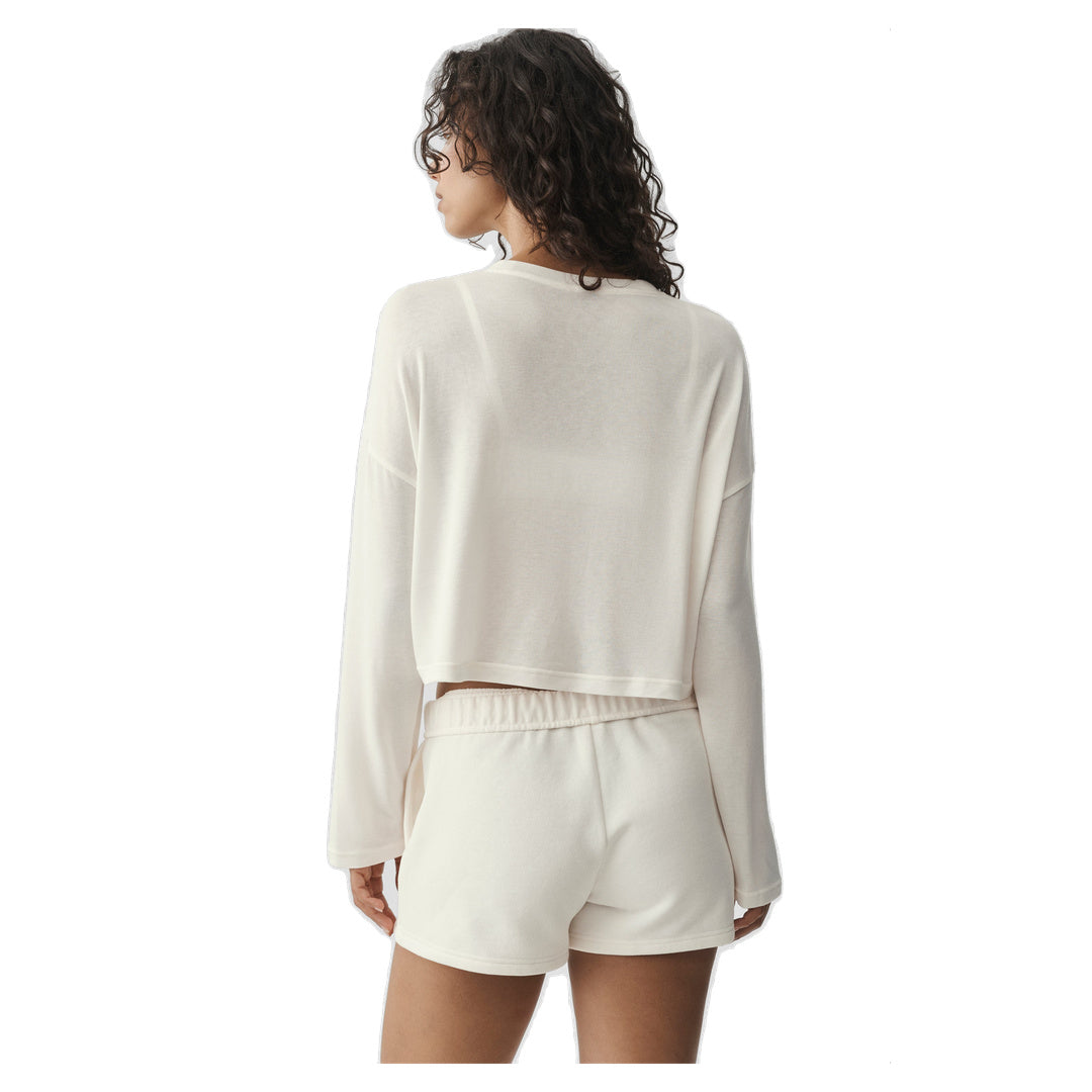 ALO Semi-Sheer Oasis Boxy Long Sleeve - Ivory
