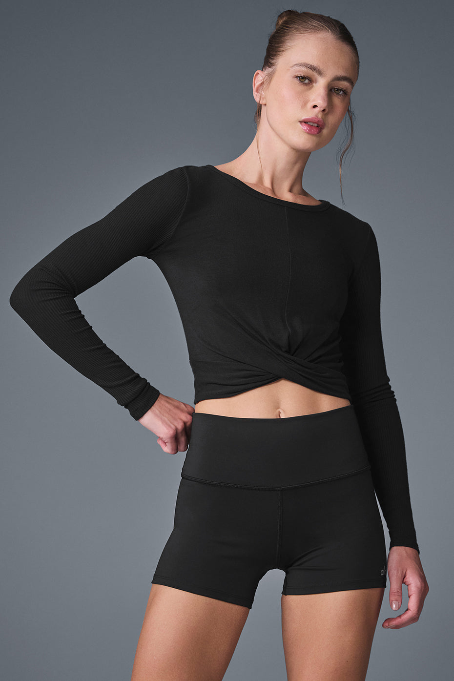 alo Cover Long Sleeve Top - Black