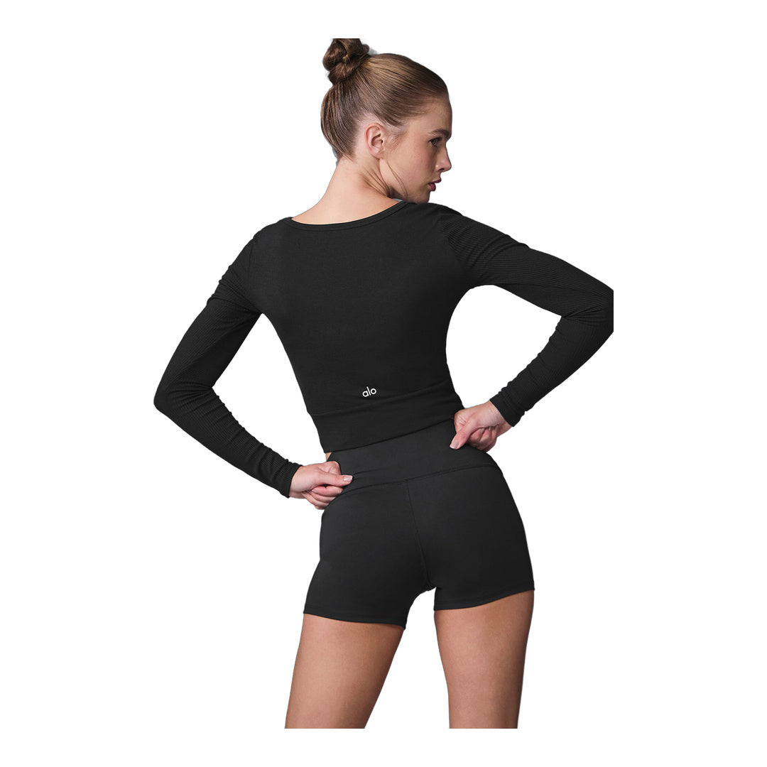 alo Cover Long Sleeve Top - Black