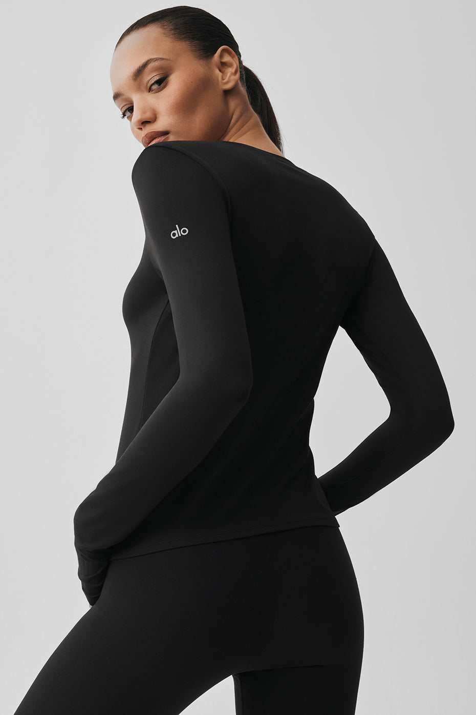 alo Alosoft Finesse Long Sleeve - Black