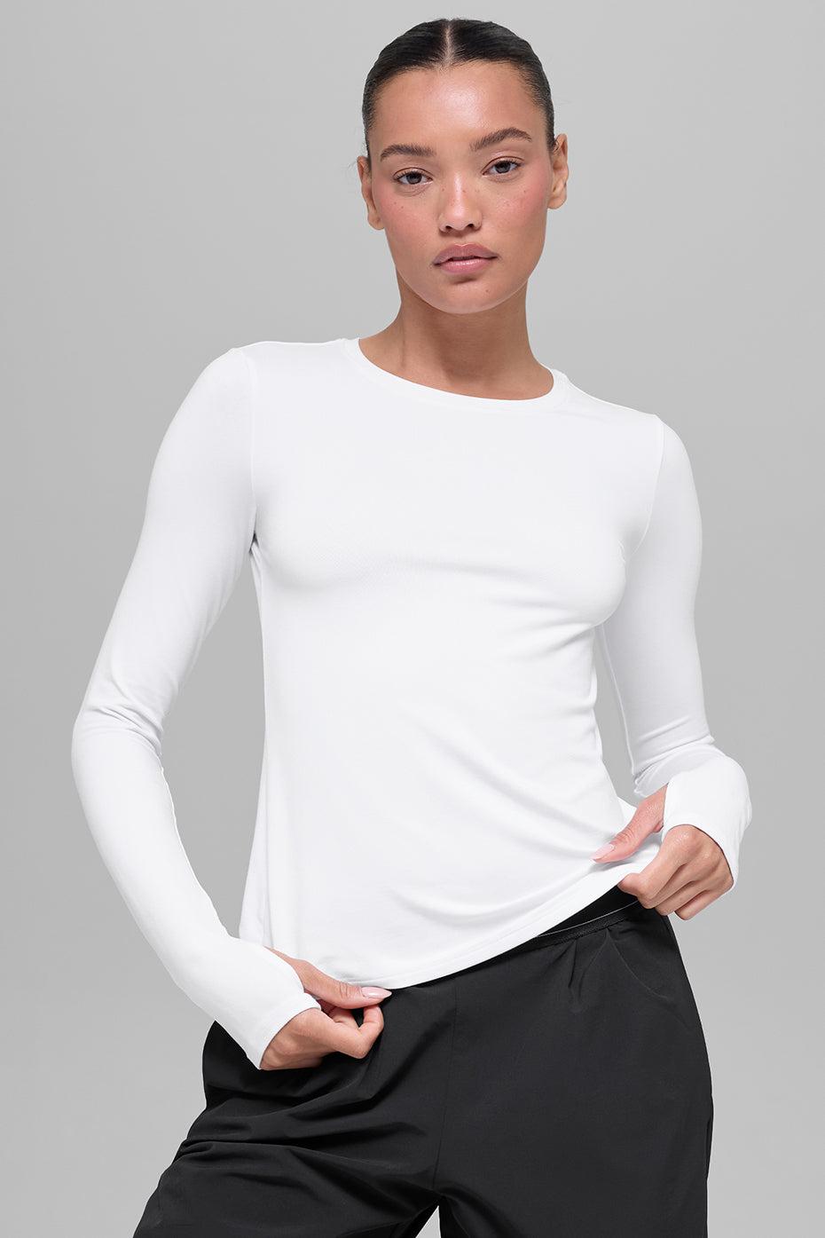 alo Alosoft Finesse Long Sleeve - White