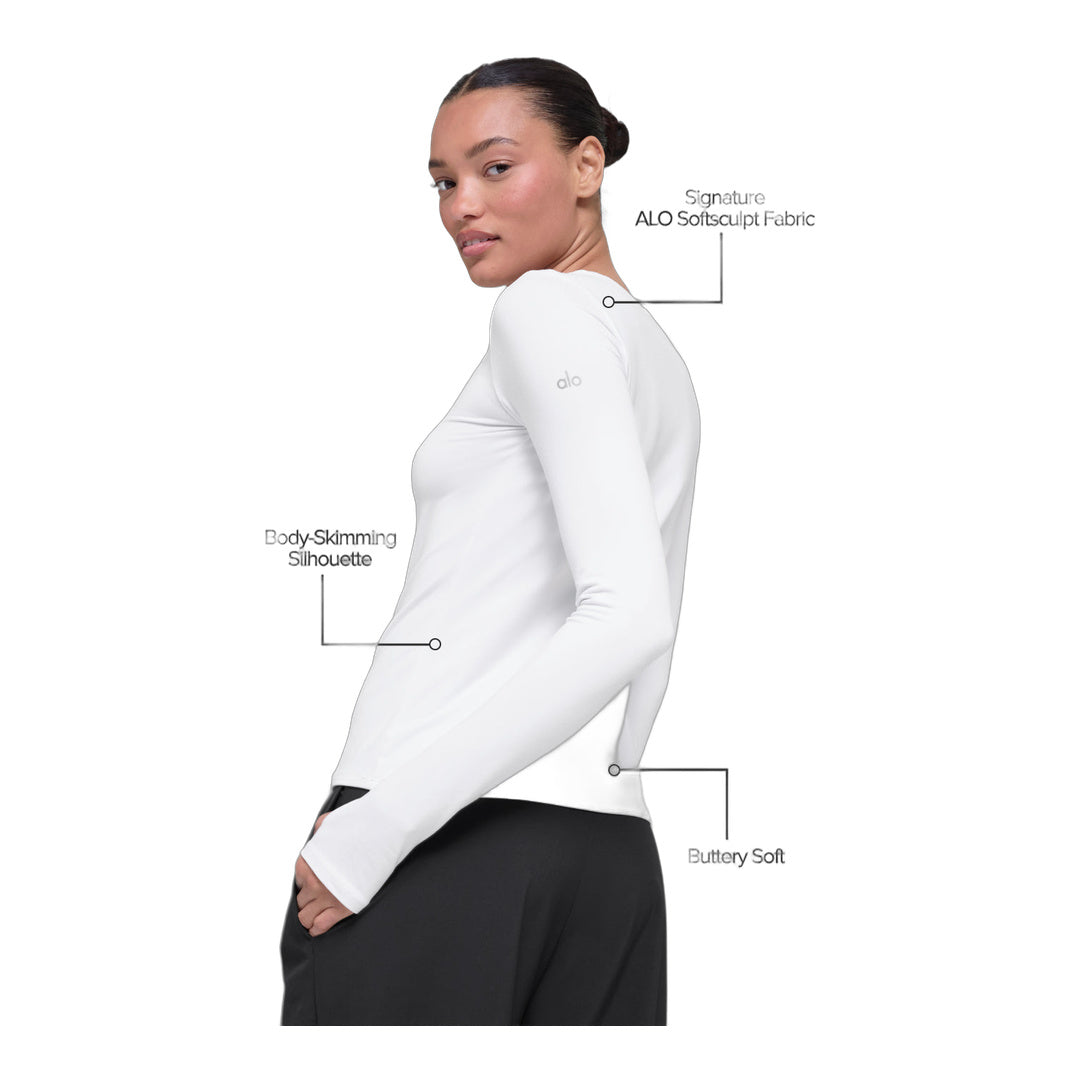 alo Alosoft Finesse Long Sleeve - White