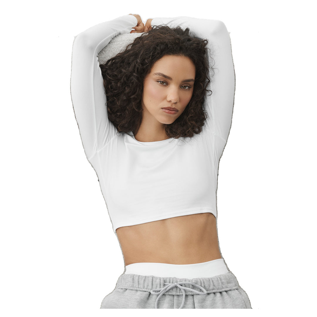 ALO Alosoft Crop Finesse Long Sleeve - White