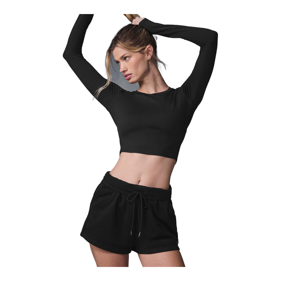 alo Alosoft Crop Finesse Long Sleeve - Black