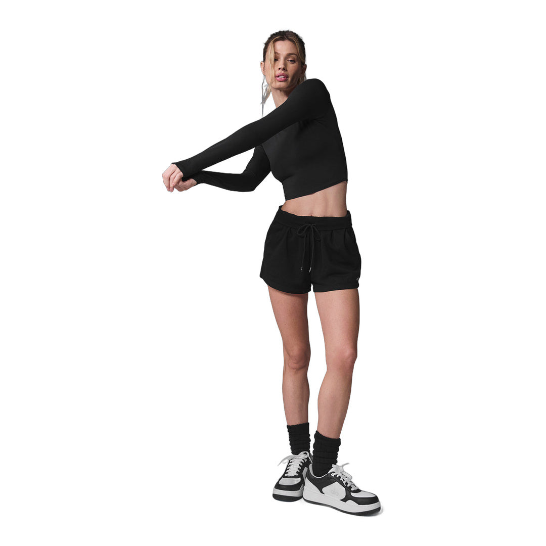 alo Alosoft Crop Finesse Long Sleeve - Black