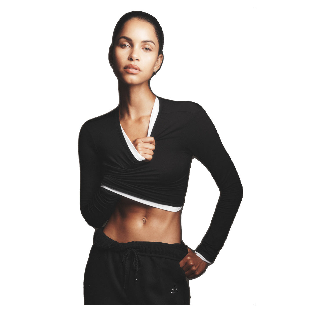 ALO Alosoft Crop Finesse Long Sleeve - Black