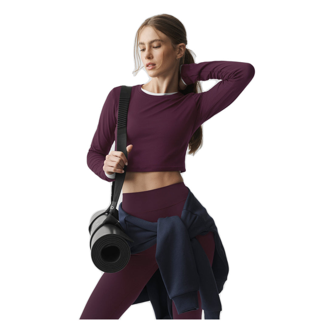 ALO Alosoft Crop Finesse Long Sleeve - Rich Bordeaux