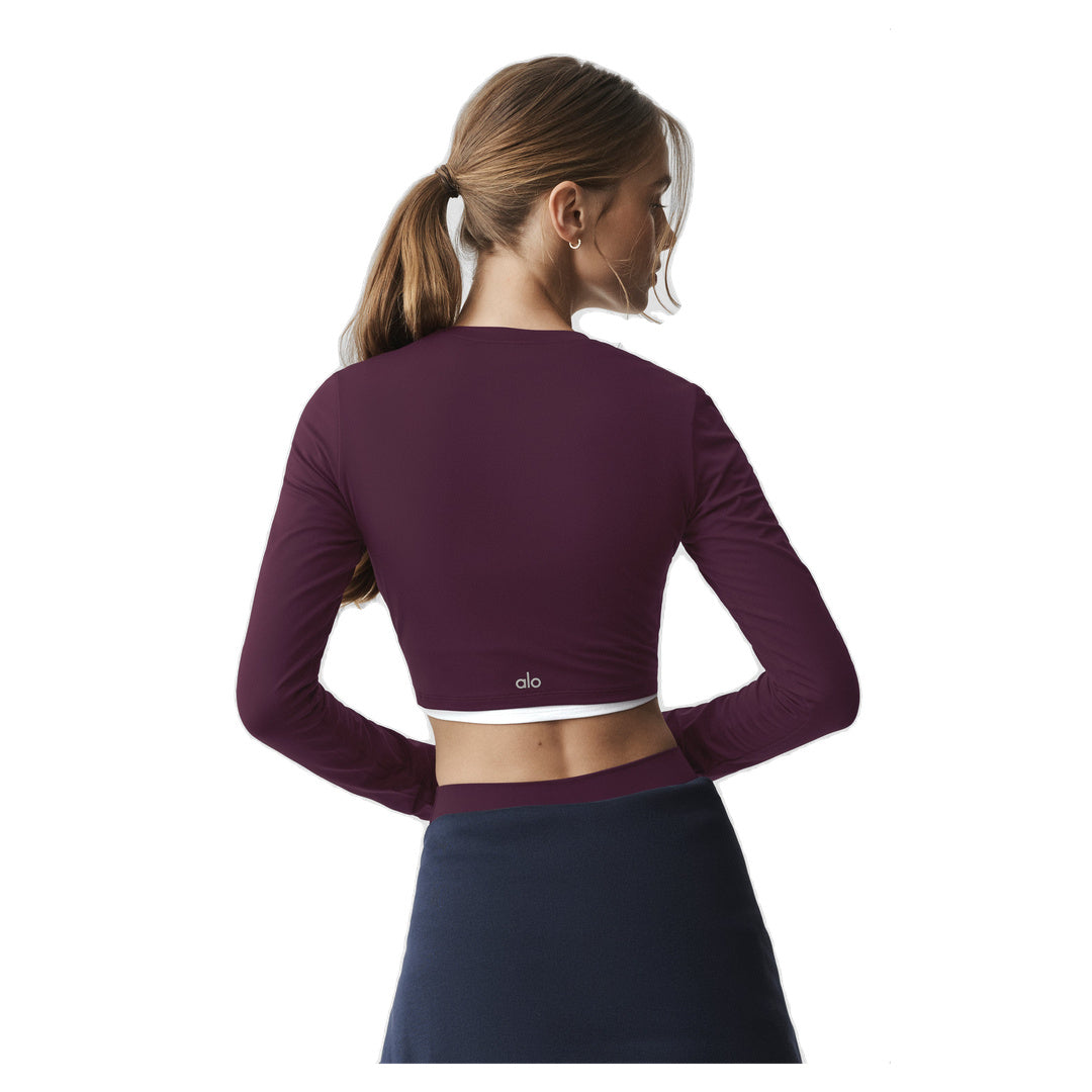 ALO Alosoft Crop Finesse Long Sleeve - Rich Bordeaux