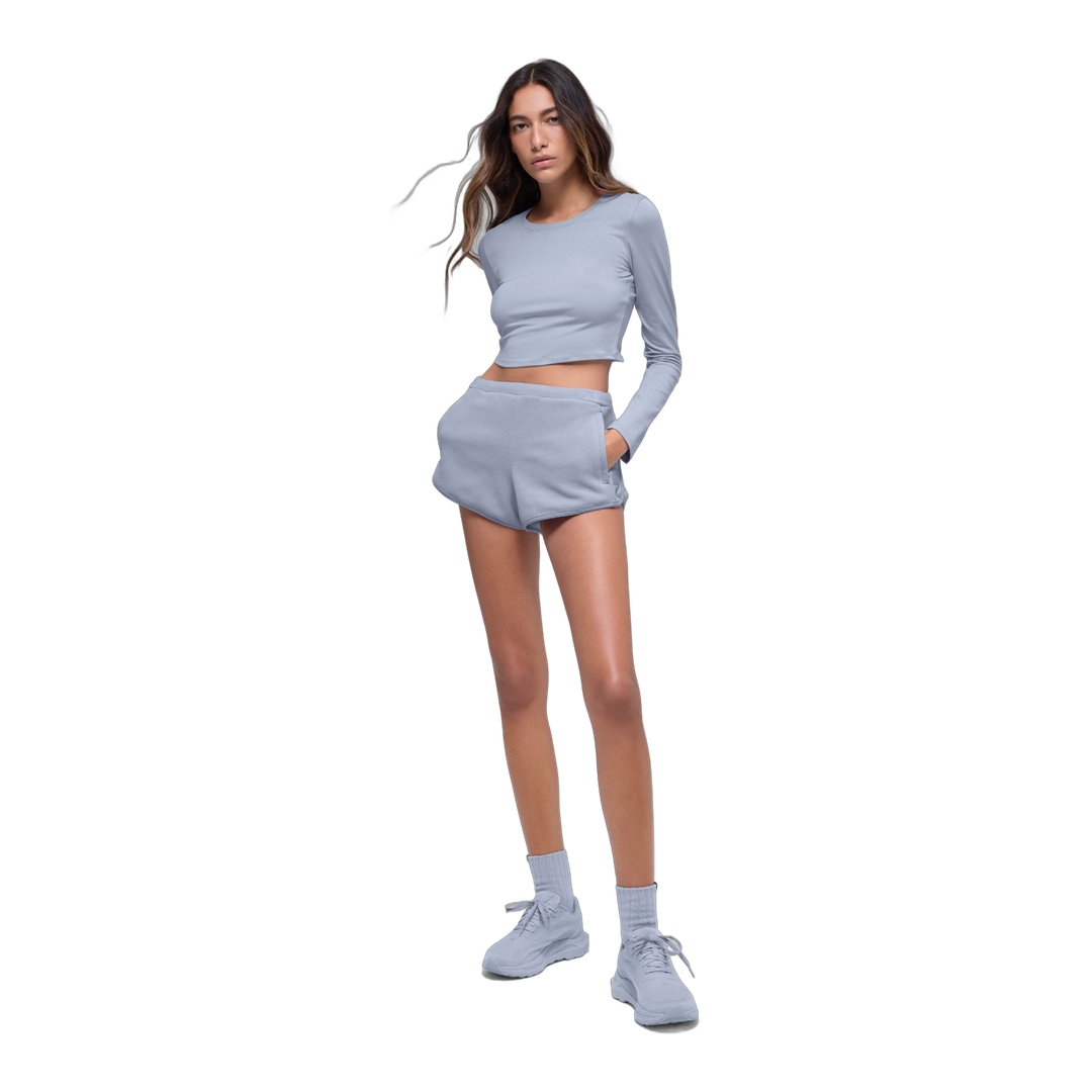 alo Alosoft Crop Finesse Long Sleeve - Winter Frost