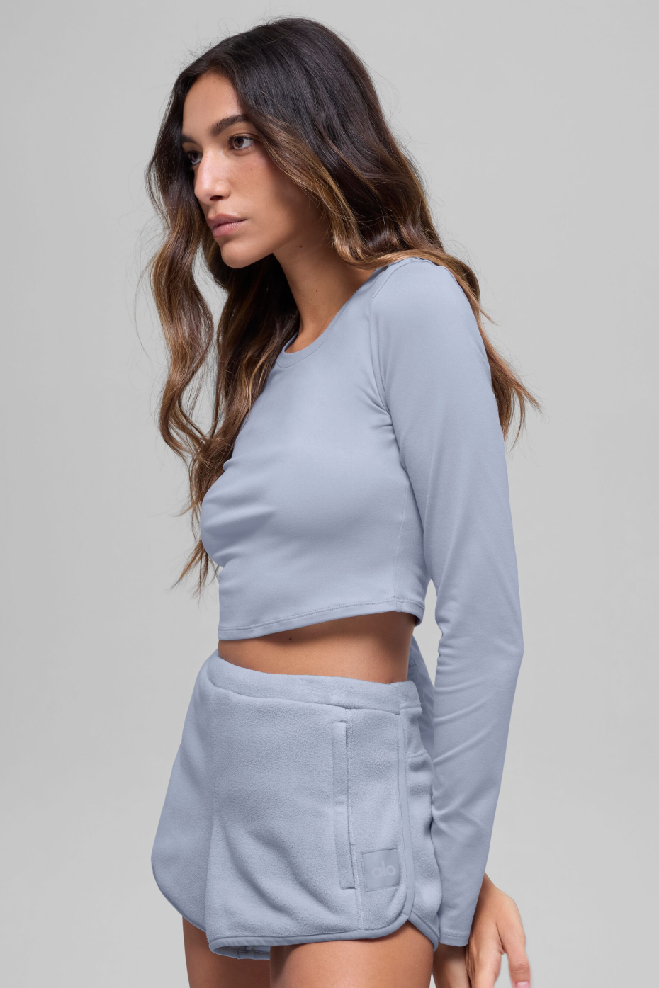 alo Alosoft Crop Finesse Long Sleeve - Winter Frost