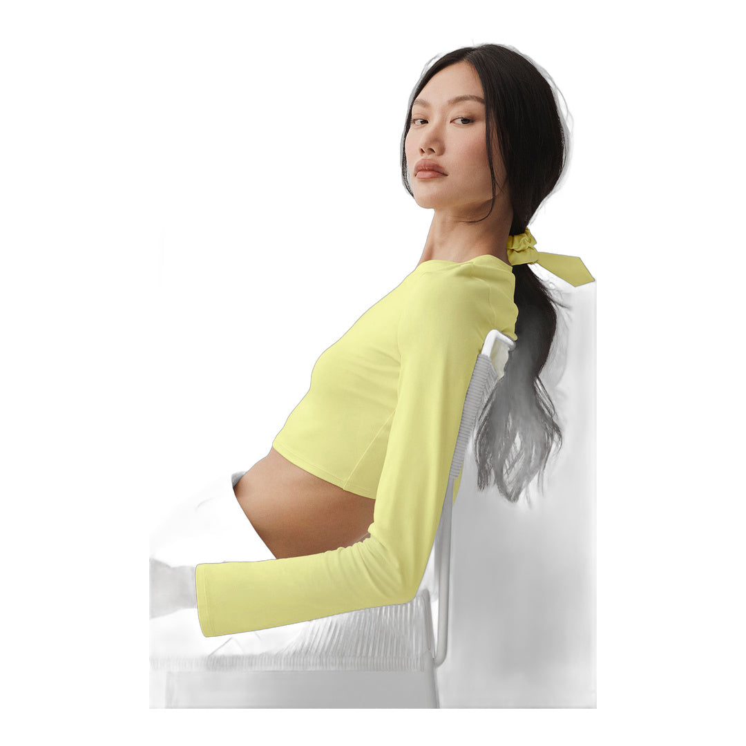 alo Alosoft Crop Finesse Long Sleeve - Sunshine